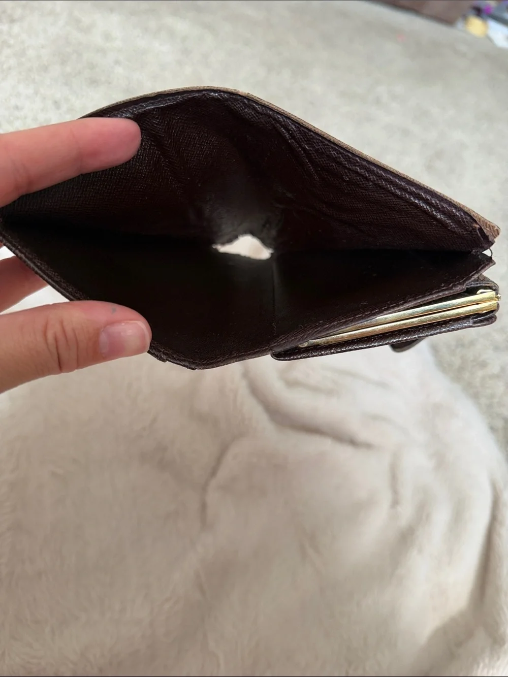 Brown Checkered Men's Cardholder Wallet